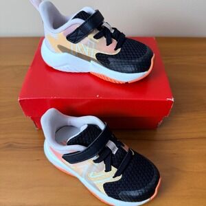New Balance Rave Run v2 Kids Bungee Lace Top Strap Shoes ITRAVF2 Black Orange 6